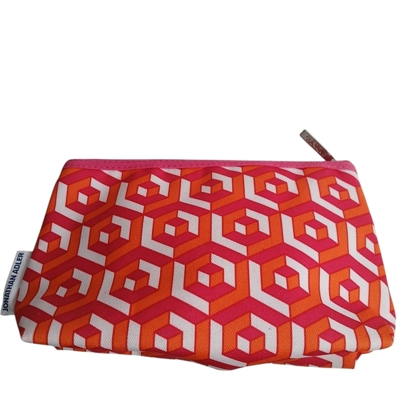 Jonathon Adler x Clinique Cosmetic Bag Geo Design Bright Gift Lined Pink - Picture 5 of 9